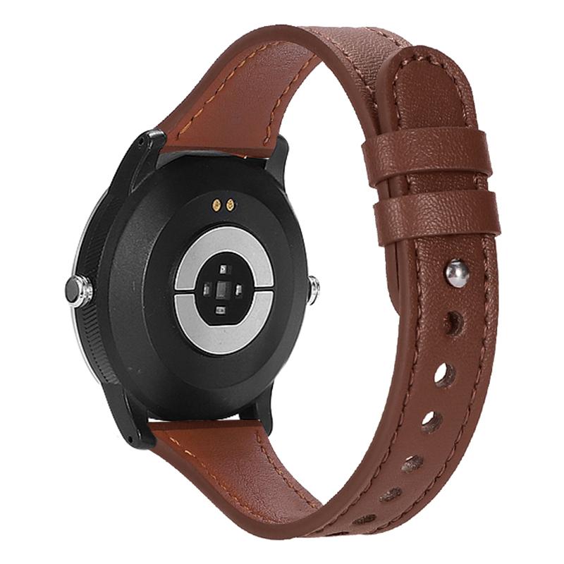 إيروريكس سوار ساعة من الجلد الطبيعي بحلقة مزدوجة وبرشام واحد مقاس 20 مم (بني غامق) - Image 1