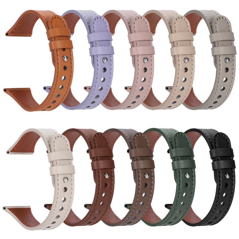 إيروريكس سوار ساعة من الجلد الطبيعي بحلقة مزدوجة وبرشام واحد مقاس 20 مم (بني غامق) - Image 5