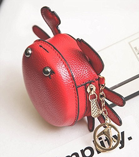 QZUnique Crab Coin Purse Mini Animal Cartoon Change Pouch with Keychain Cute Leather Wallet Key Bag for Women Kids - Image 3