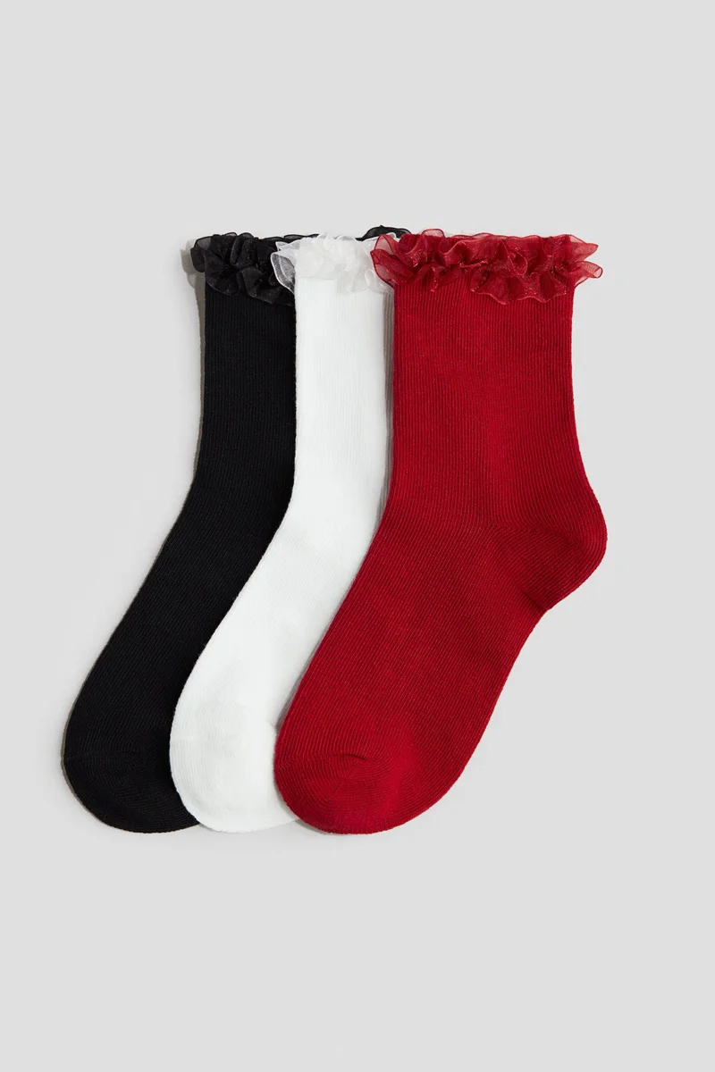 H&M 3-pack overlock-detail socks
