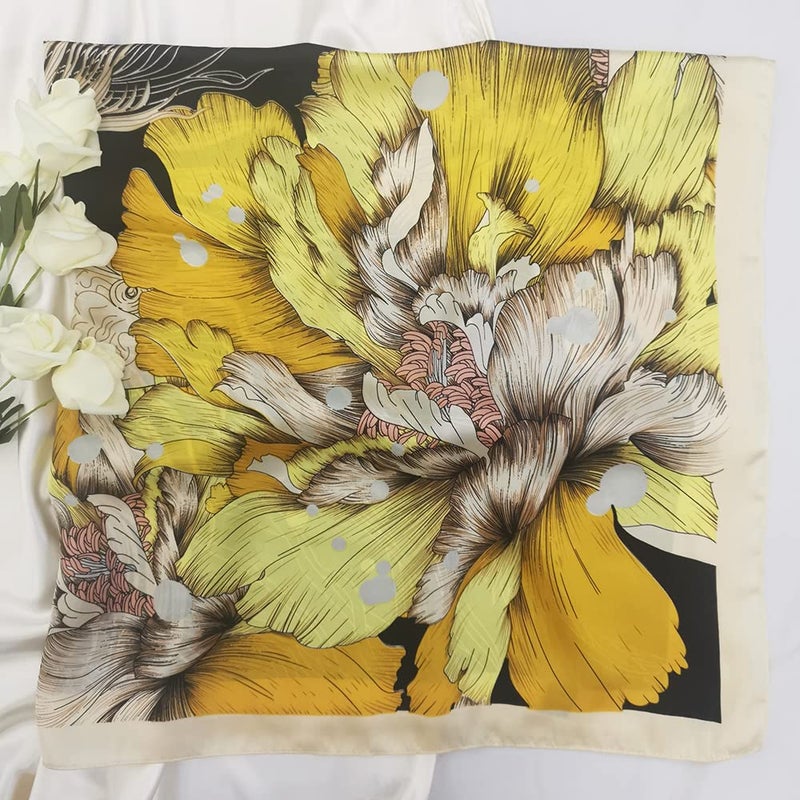 Julunar Silk Like Head Scarf for Women - Satin Large Hair Scarves - 35" Square Silk Hair Wrap for Sleeping with Gift Packed - Image 2