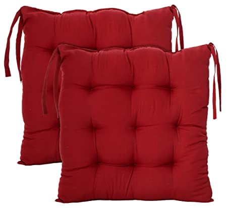 MITUL Microfiber Chair Cushion Seat Pad with Ties Use for Home Chair Bookstore Library Cafe Car Office 40X40cm 40x40 cm Maroon 6 - Image 5