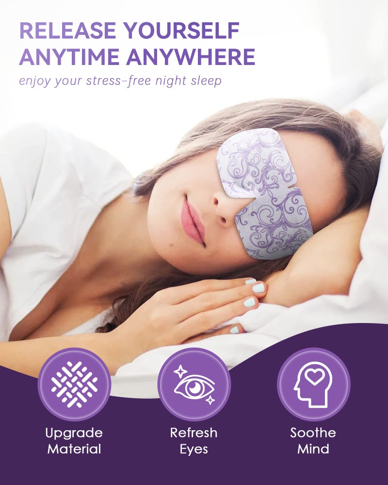 ProCIV 30 Packs Lavender Steam Eye Mask - Heated Eye Mask for Dark Circles and Puffiness Warm Eye Mask for Dry Eye Mask Relief Eye Fatigue Headache Hot Sleep Eye Mask for Disposable Moist Heat Eye Compress - Image 5