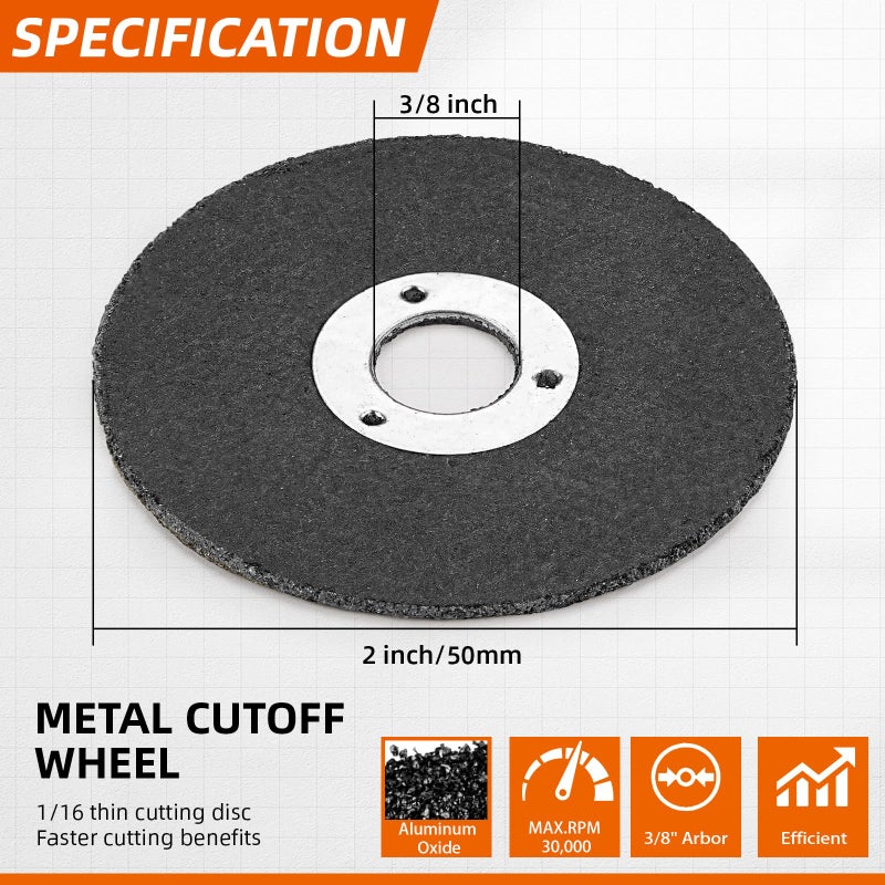 SI FANG 10 Pack 2 Inch Die Grinder Cut Off Wheels Mini Metal Cutting Disc 2'' x 1/16'' x 3/8'' Arbor Cutting Wheels for Angle Grinder Cut Off Tool Metal Steel Rotary Tool Accessories Drill Attachment - Image 2