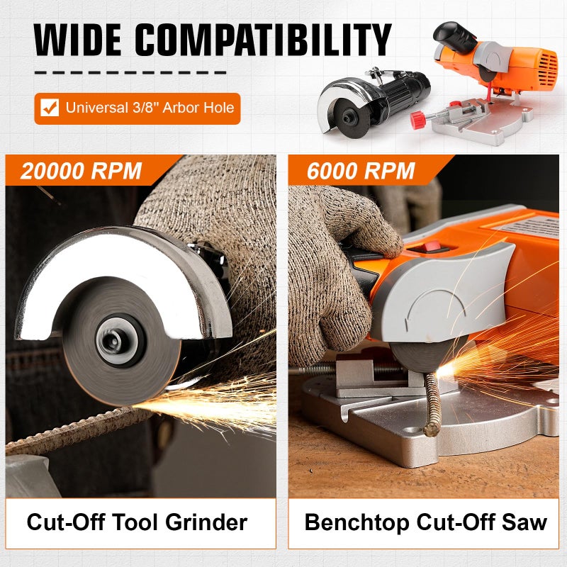 SI FANG 10 Pack 2 Inch Die Grinder Cut Off Wheels Mini Metal Cutting Disc 2'' x 1/16'' x 3/8'' Arbor Cutting Wheels for Angle Grinder Cut Off Tool Metal Steel Rotary Tool Accessories Drill Attachment - Image 5