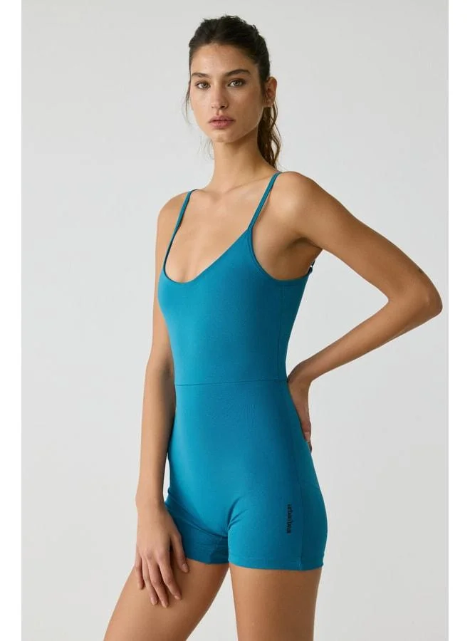 Urban Beat  ALESIA Urban Beat Women’s Slim Fit Spaghetti Strap Training Blue Jumpsuit. for Women | Best Price UAE