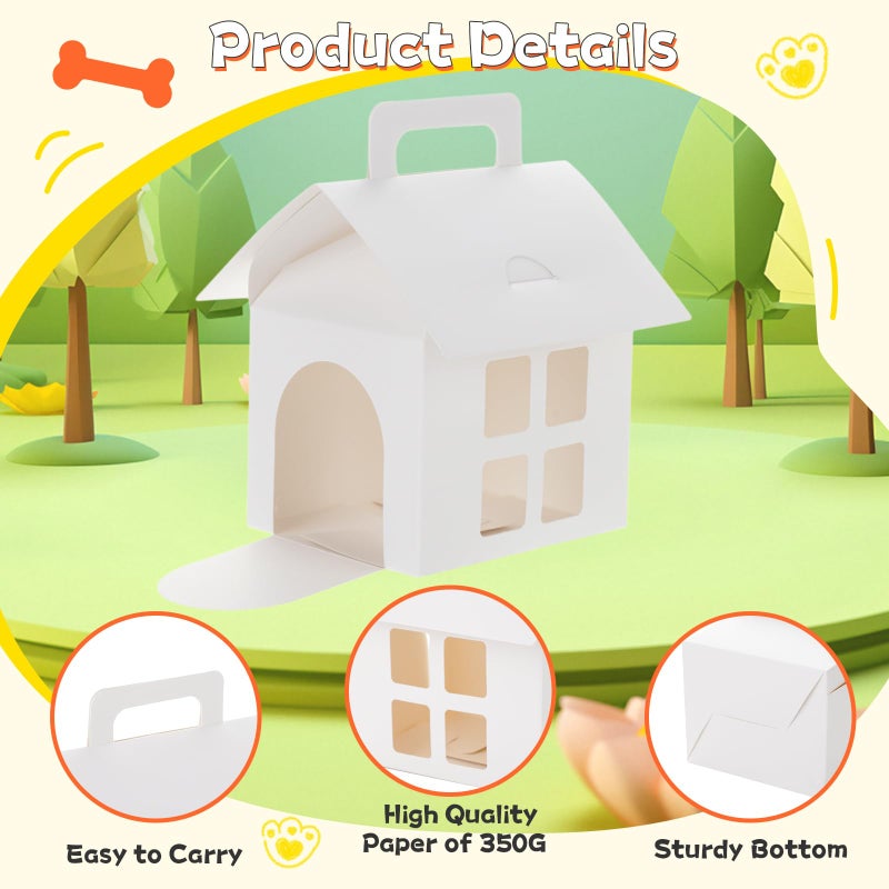 LOVYNO 18 Pcs Dog Party Favor Boxes with Pet Adoption Certificate, Dog House Shape Treat Gift Boxes with Holes, Adopt A Puppy Party Supply Boxes for Pet Adoption Theme DIY Crafting Party - Image 3