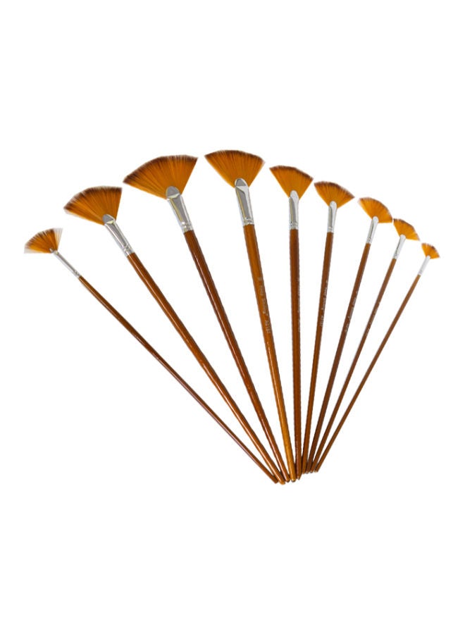 Keep Smiling Paintbrush Set, Fan, 9 Pieces - Image 2