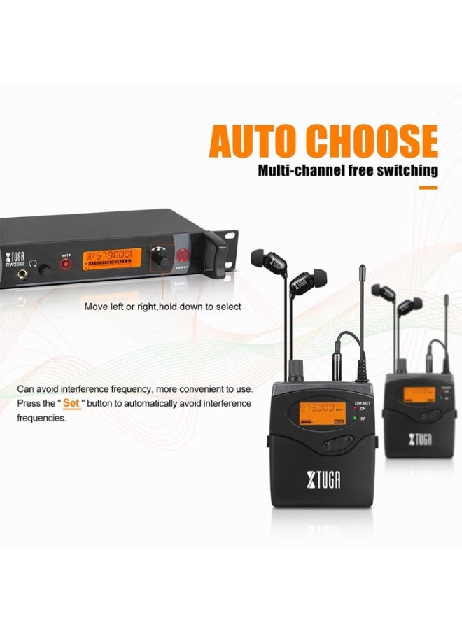 نظام مراقبة داخل الأذن للمغني على المسرح XTUGA RW2080 UHF مع جهاز استقبال BodyPack واحد - Image 5