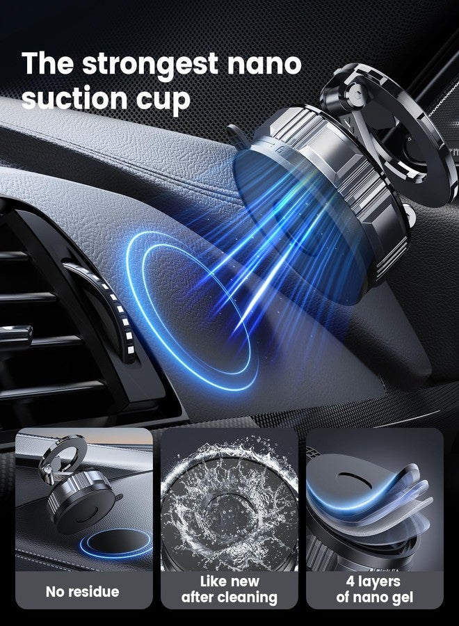 JunDa Vacuum Magnetic Suction Phone Holder 360° Adjustable, Foldable, and Retractable Suction Cup Car Mount Compatible with iPhone, Android, and All Smartphones. - Image 5