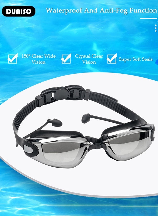 DUNISO Professional Swimming Goggles, Mirrored Swim Goggles No Leaking with UV Protection, A pair of anti-fog goggles with high-definition electroplating, Swim Goggles for Adult Men Women  - Image 3