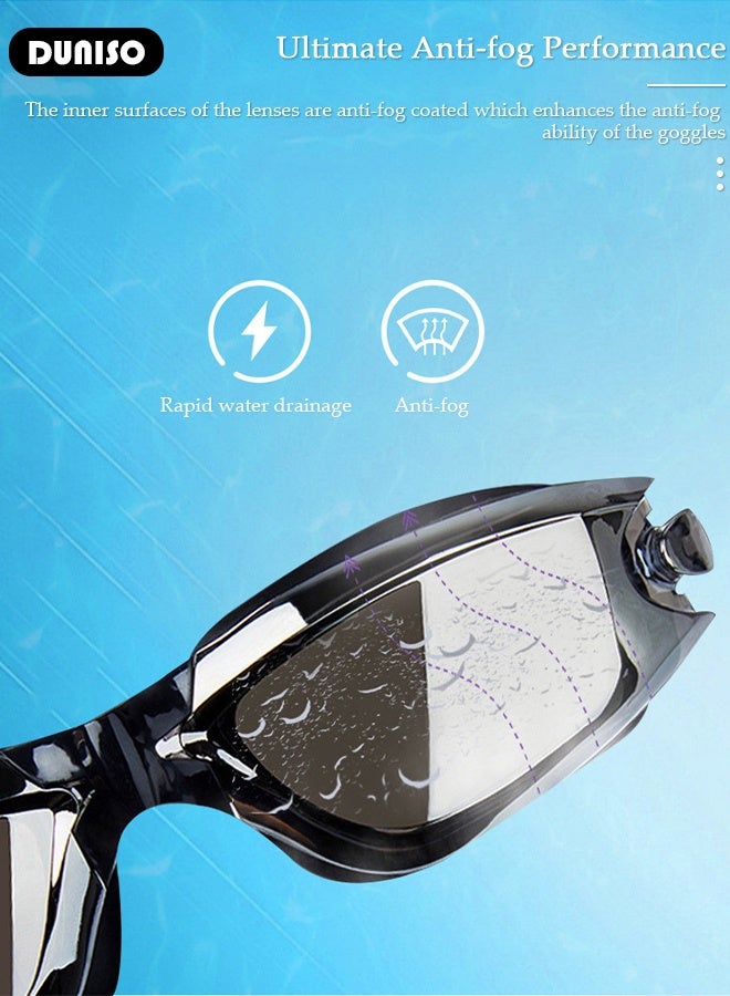 DUNISO Professional Swimming Goggles, Mirrored Swim Goggles No Leaking with UV Protection, A pair of anti-fog goggles with high-definition electroplating, Swim Goggles for Adult Men Women  - Image 5
