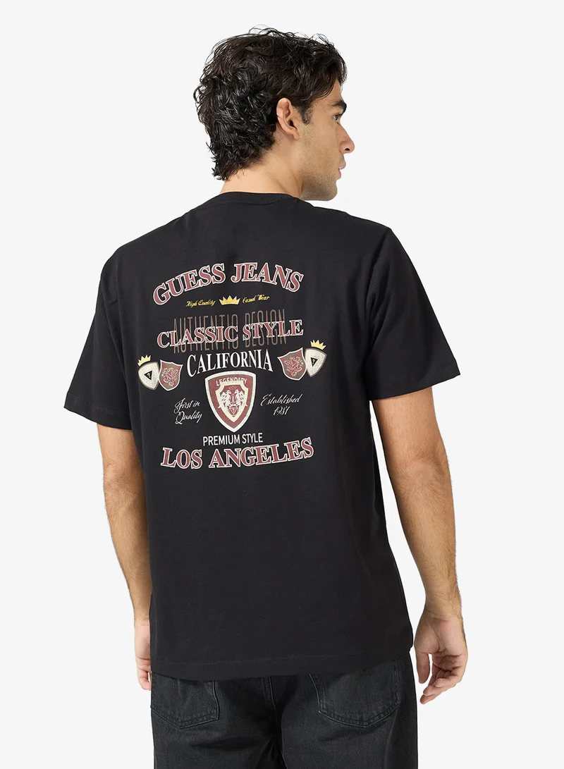 GUESS Casual Back Print Crew Neck T-Shirt