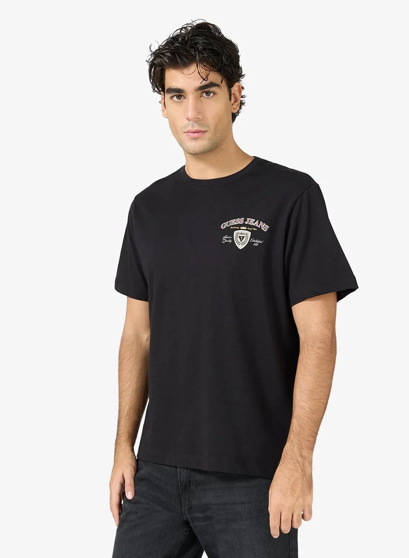GUESS Casual Back Print Crew Neck T-Shirt