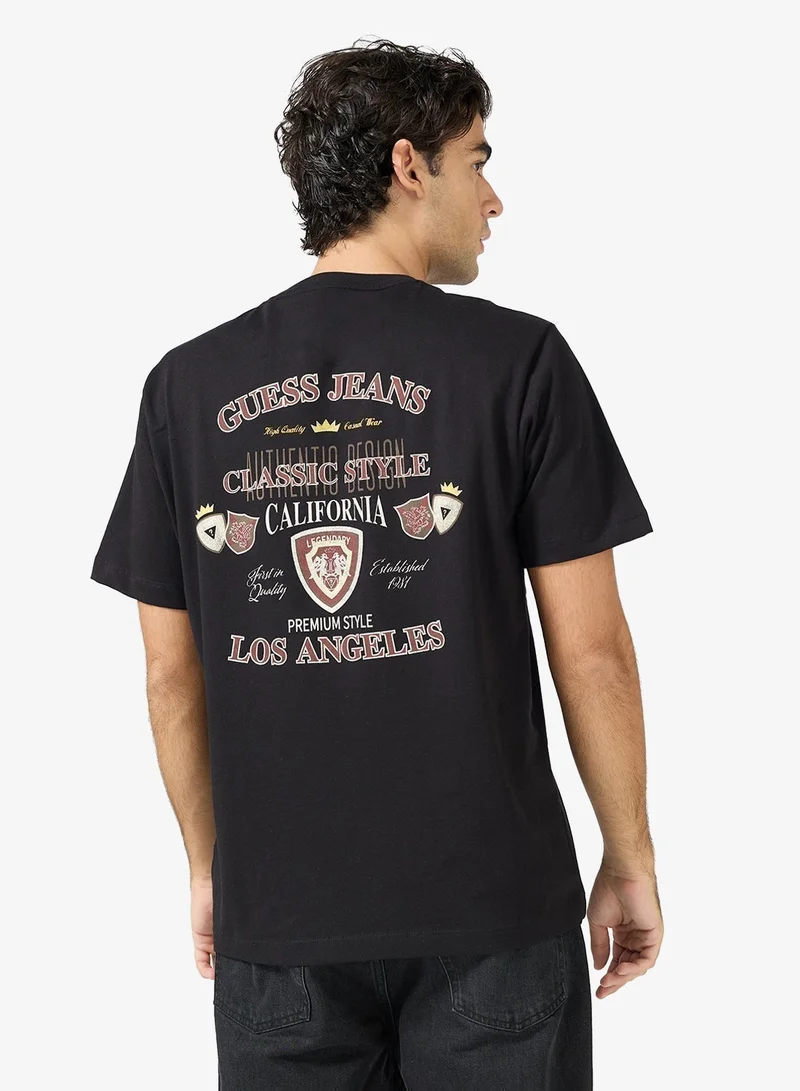 GUESS Casual Back Print Crew Neck T-Shirt