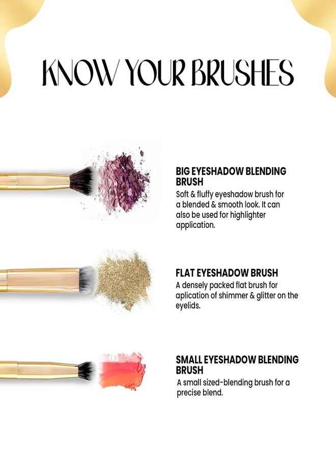 Luxury Makeup Brush Set, 6 Pieces, Gold-Plated Handles, Professional Face Make-up Collection with Synthetic Soft Bristles - Image 5