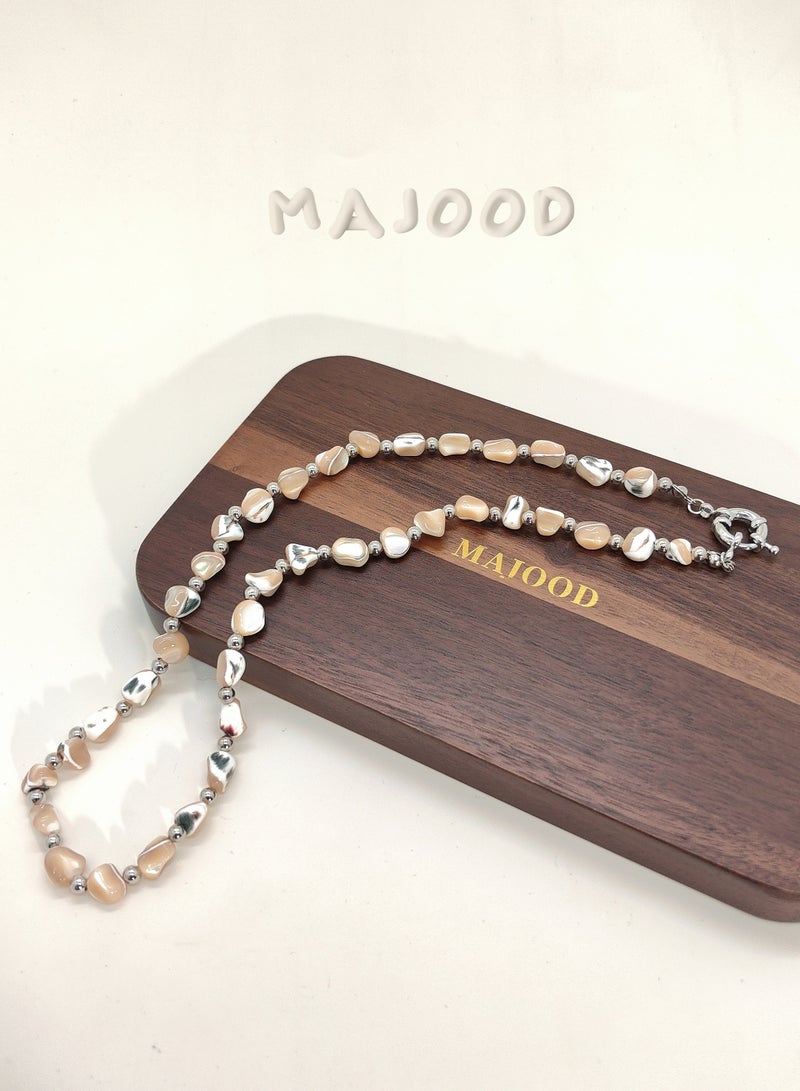 MAJOOD Shell Pearl Necklace/For Women - Image 1
