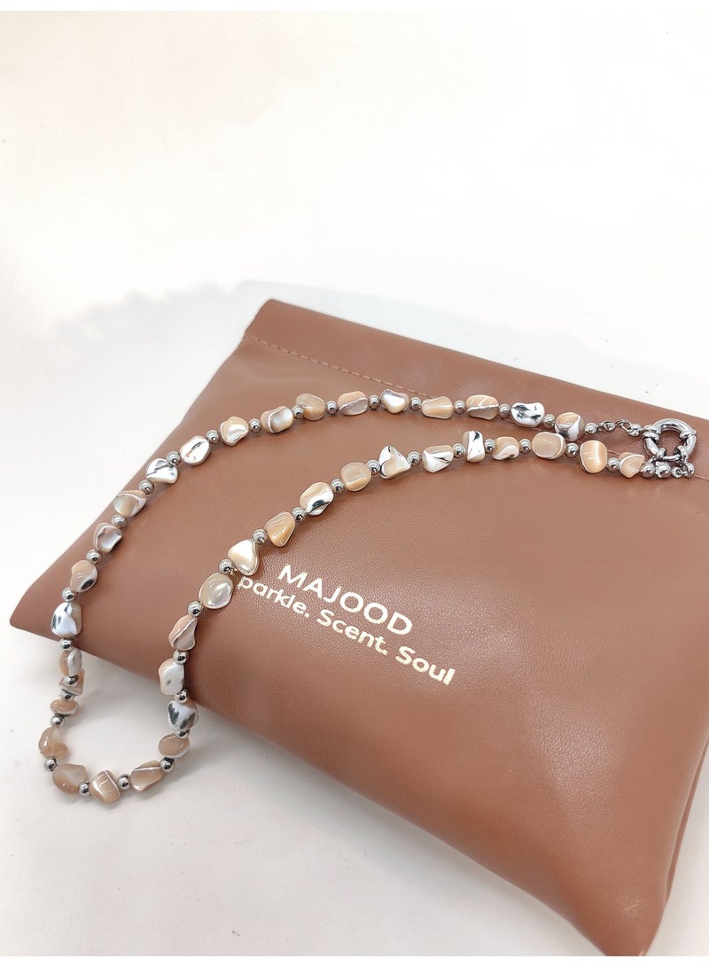 MAJOOD Shell Pearl Necklace/For Women - Image 2