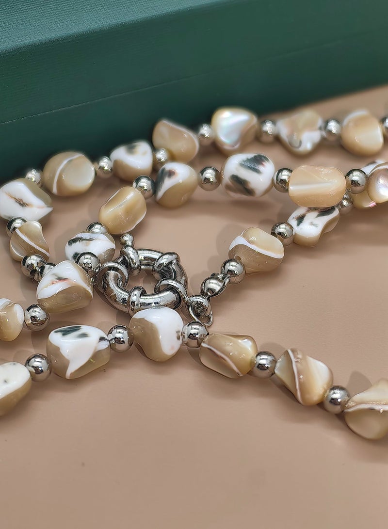 MAJOOD Shell Pearl Necklace/For Women - Image 5