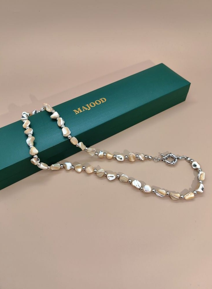 MAJOOD Shell Pearl Necklace/For Women - Image 4