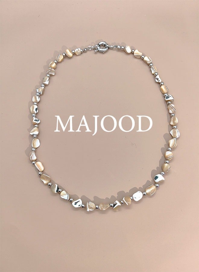 MAJOOD Shell Pearl Necklace/For Women - Image 3