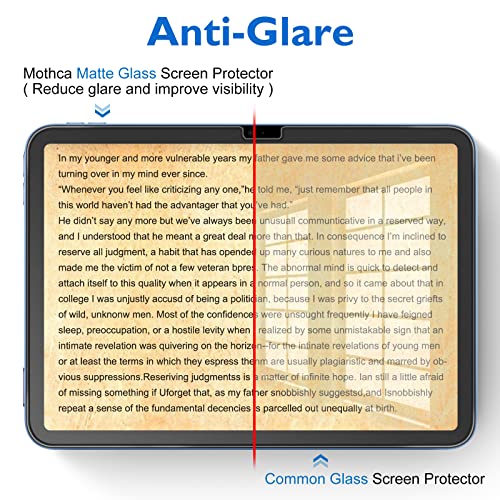 Mothca حماية شاشة زجاجية غير لامعة من موثكا لجهاز آيباد 11 بوصة A16 2025 (الجيل الحادي عشر) / آيباد الجيل العاشر 10.9 بوصة 2022 مضادة للتوهج ومضادة لبصمات الأصابع زجاج مقسى (ليس للخصوصية) مع إطار محاذاة - Image 4