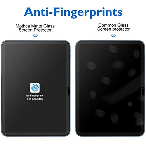 Mothca حماية شاشة زجاجية غير لامعة من موثكا لجهاز آيباد 11 بوصة A16 2025 (الجيل الحادي عشر) / آيباد الجيل العاشر 10.9 بوصة 2022 مضادة للتوهج ومضادة لبصمات الأصابع زجاج مقسى (ليس للخصوصية) مع إطار محاذاة - Image 3