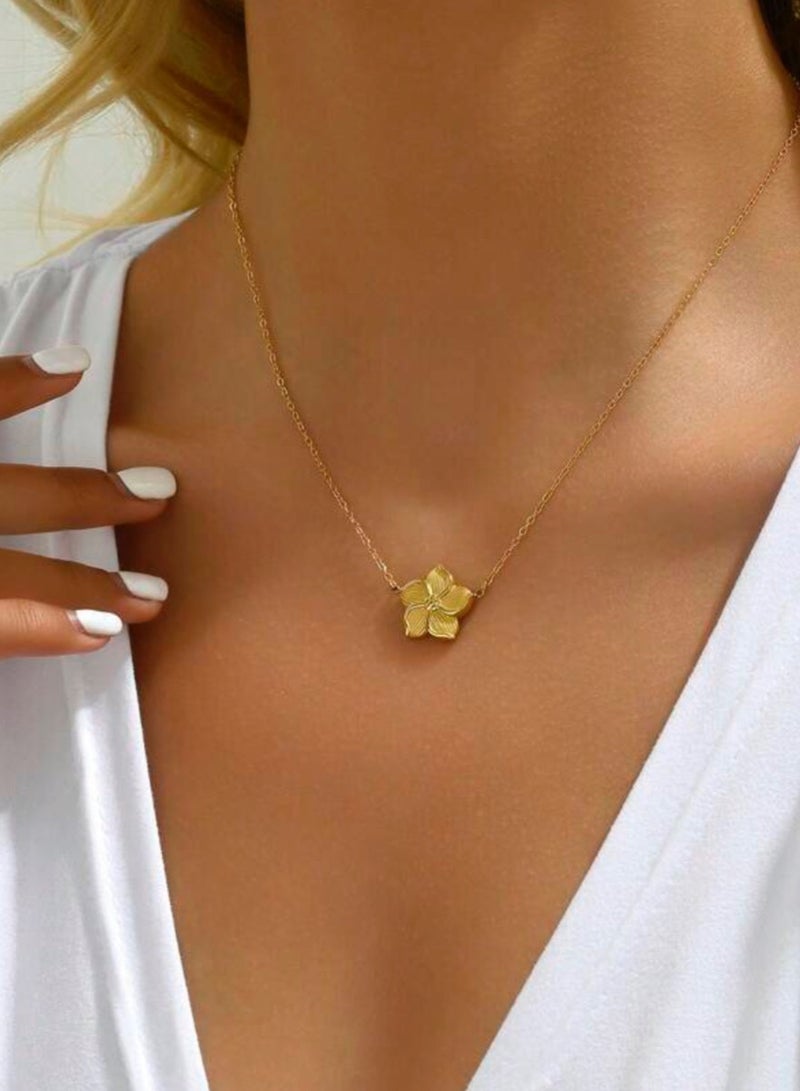 إيكوال سلسال نسائي انيق مصنوع من الاستانلس ستيل مطلي باللون الذهبي - Image 1