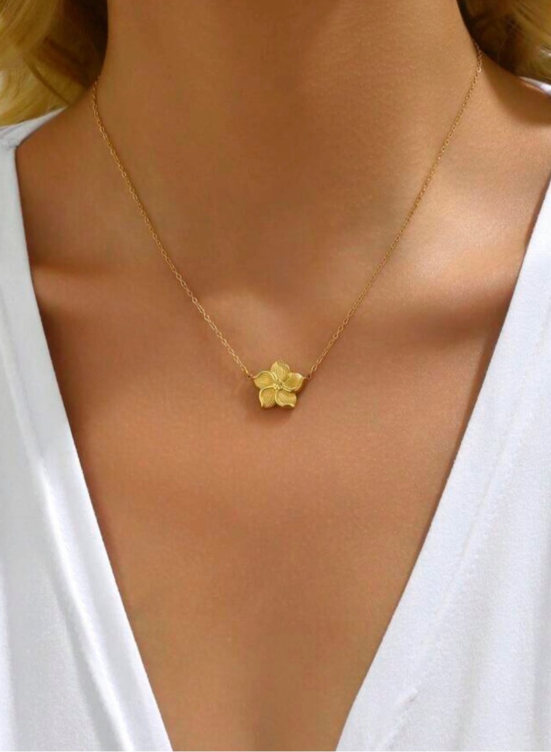 إيكوال سلسال نسائي انيق مصنوع من الاستانلس ستيل مطلي باللون الذهبي - Image 4