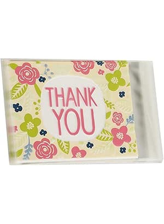 100 Pcs Floral Self Adhesive Cellophane Bags For Baking Candy Cookie Treats Party Favor Packaging - Image 1