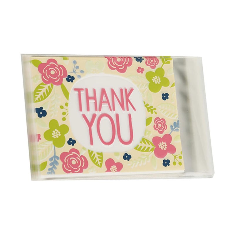 100 Pcs Floral Self Adhesive Cellophane Bags For Baking Candy Cookie Treats Party Favor Packaging - Image 2