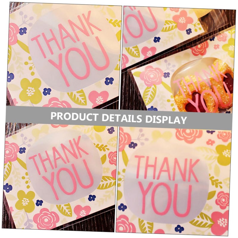 100 Pcs Floral Self Adhesive Cellophane Bags For Baking Candy Cookie Treats Party Favor Packaging - Image 4