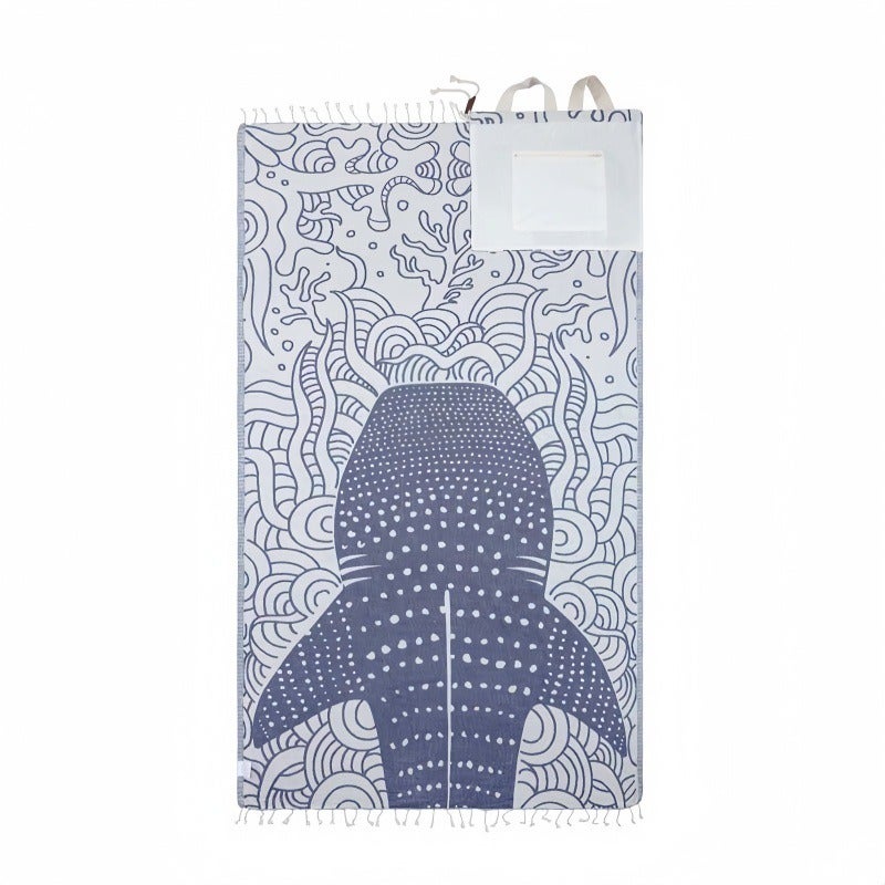 Cross-Border Best-Selling 2-in-1 Seashells Towel Bag - Convertible Beach Towel & Bag - Image 1
