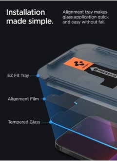 Spigen Glastr Ez Fit (2 Pack) iPhone 13 Pro Max / iPhone 14 Plus Premium Tempered Glass Screen Protector (6.7 inch) - Case Friendly  - Image 3
