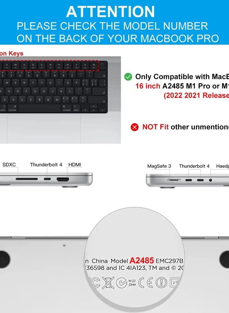 غطاء واقي لباد التتبع 2PCS لجهاز Apple MacBook Pro 16 بوصة M4 M3 M2 M1 Pro/Max 2024--2021 A3403 A3186 A2991 A2780 A2485 ، شفاف مضاد للخدش بصمة مقاوم للماء ملحقات جلد لوحة اللمس - Image 2