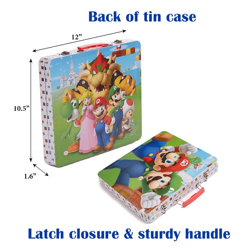 Innovative Designs Mario Brothers Super Mario Deluxe Activity Set with Carrying Tin, Coloring Sheets, Tattoos, Stickers, & Art Supplies - Image 4