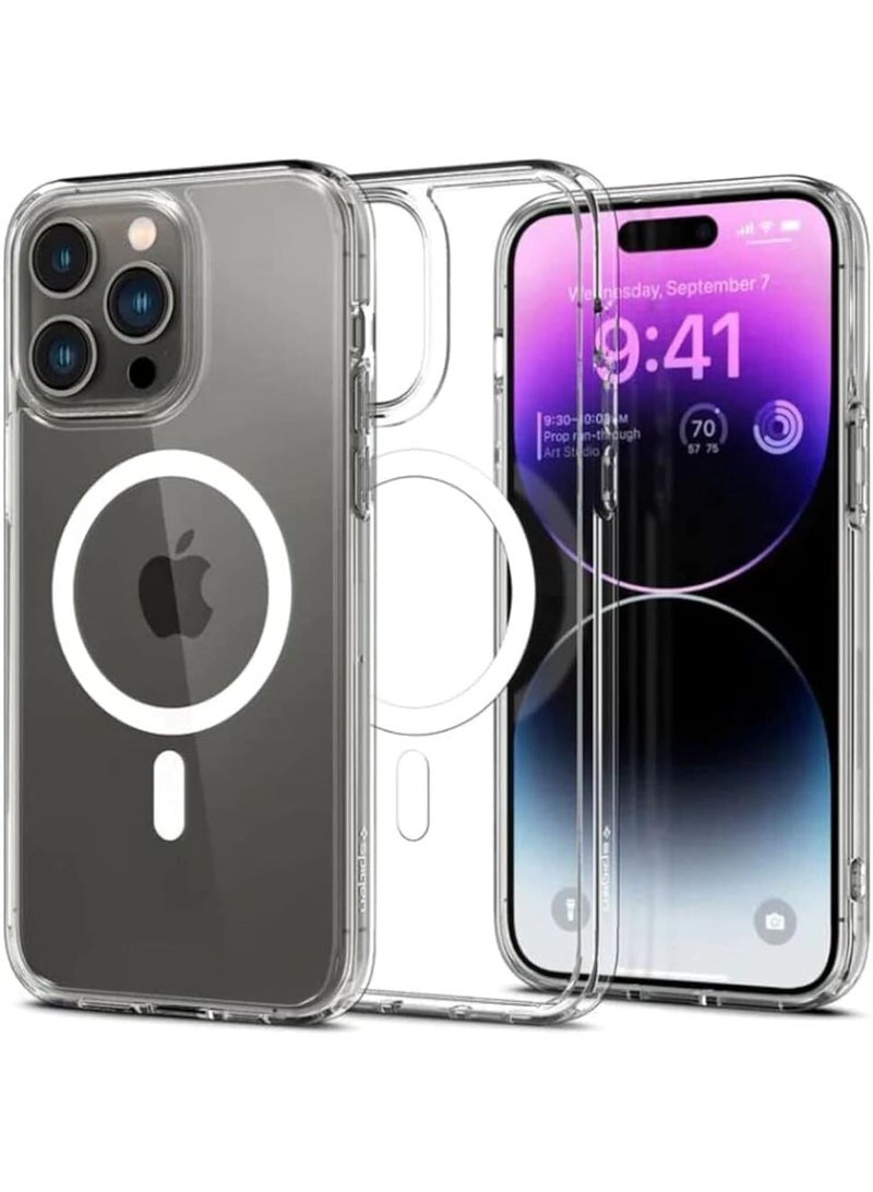 Case For iPhone 14 pro Max Clear Magnetic Cover MagSafe Compatible - Hybrid Protective Crystal Clear Hard Back Case - Shockproof Silicone Frame - Slim Transparent Case for Apple iPhone 14 pro Max - Image 2