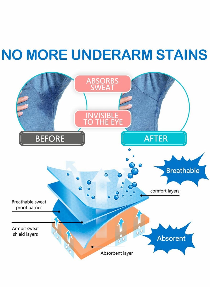 Zikra لصقات عرق الإبط، قابلة للتخلص منها غير منسوجة مضادة للعرق، مريحة ومريحة، ناعمة وقابلة للتنفس، تصميم غير مرئي، للجنسين أبيض (50 قطعة بيضاء) - Image 3
