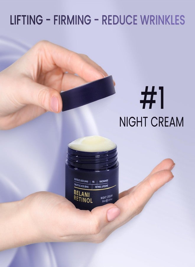 ABERA Belani Retinol Night Cream with Collagen & Hyaluronic Acid - Anti-Wrinkle, Fine Line Smoother, Even Skin Tone, Hydrating Facial Moisturizer for Women (1.01 Fl Oz) - Image 2