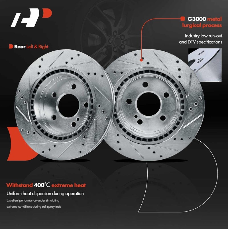 A-Premium Rear Drilled and Slotted Brake Kit for Mercedes-Benz - Image 4