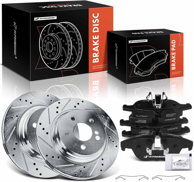 A-Premium Rear Drilled and Slotted Brake Kit for Mercedes-Benz - Image 1