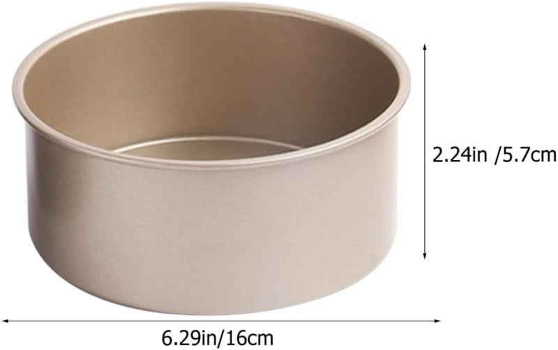 2pcs Non-stick round Cake Pans with Removable Bottom, 6-inch Metal Baking Molds for Cheesecake, Chiffon, and Steamed Rice Cake, Sturdy Bakeware Set for Home Baking - Image 2