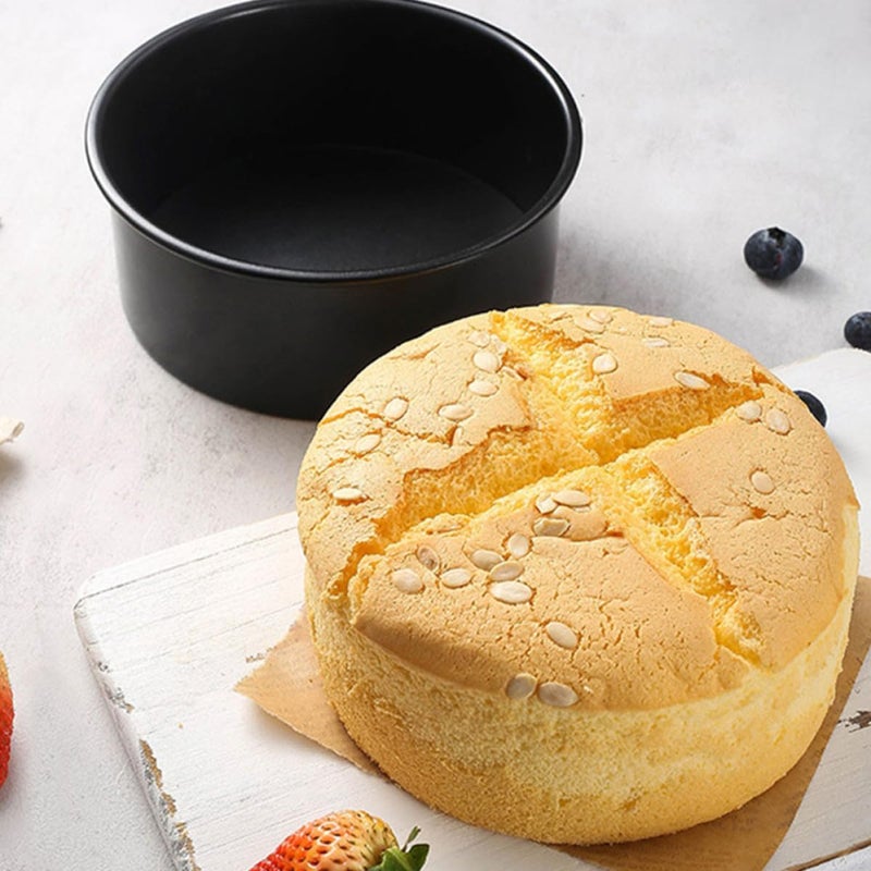 2pcs Non-stick round Cake Pans with Removable Bottom, 6-inch Metal Baking Molds for Cheesecake, Chiffon, and Steamed Rice Cake, Sturdy Bakeware Set for Home Baking - Image 4