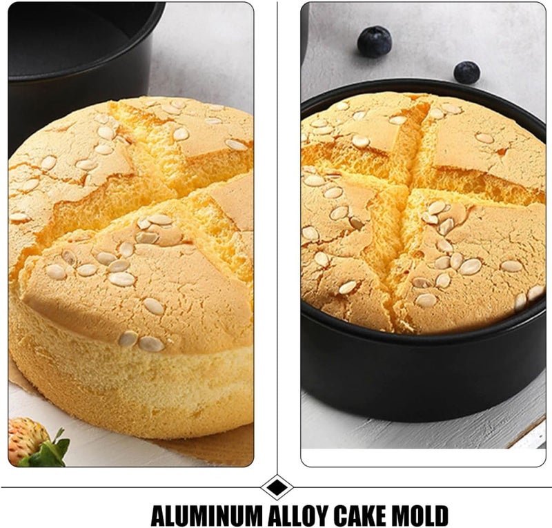 2pcs Non-stick round Cake Pans with Removable Bottom, 6-inch Metal Baking Molds for Cheesecake, Chiffon, and Steamed Rice Cake, Sturdy Bakeware Set for Home Baking - Image 5