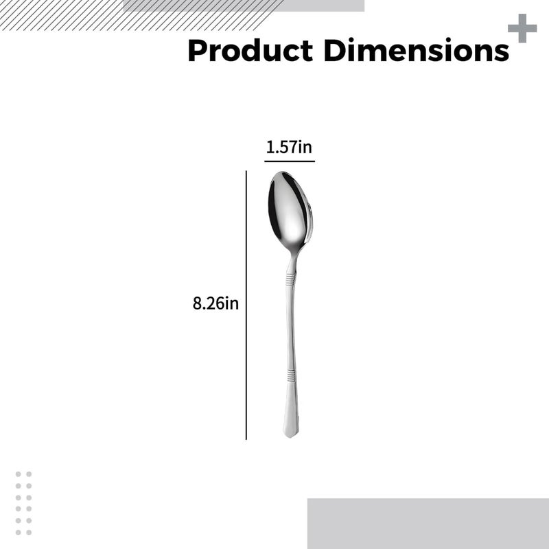 Stainless Steel Dessert Spoons, 6 Pcs 8.3 In Serving Spoons With Vintage Handles, Silverware Cutlery For Coffee Tea Ice Cream Western Dinner - Image 2
