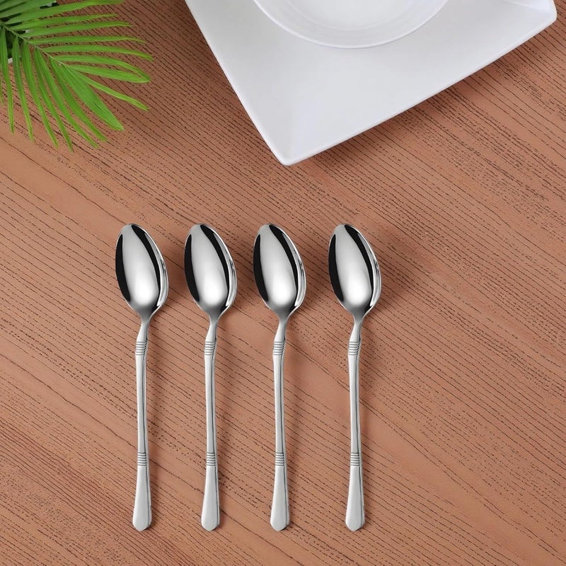 Stainless Steel Dessert Spoons, 6 Pcs 8.3 In Serving Spoons With Vintage Handles, Silverware Cutlery For Coffee Tea Ice Cream Western Dinner - Image 4