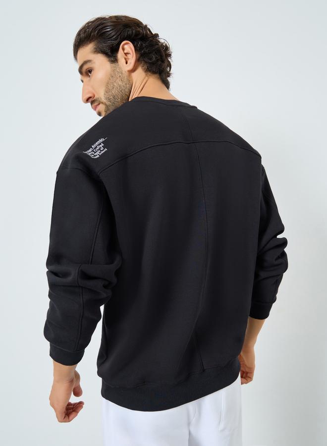 ستايلي سويت شيرت فليس بطبعة كتابة - Image 1