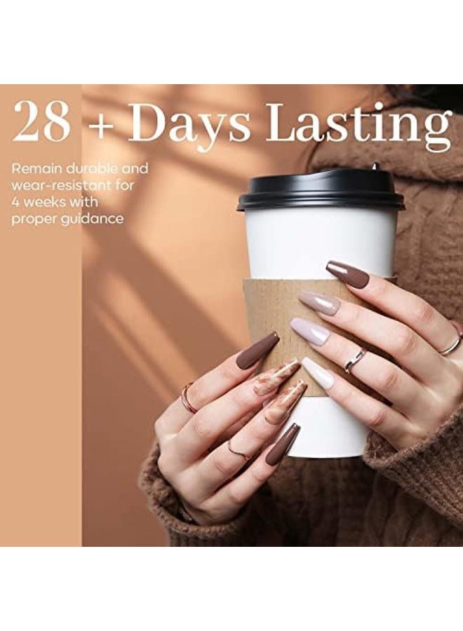 modelones Gel Nail Polish Set - 6 Colors Neutral Nude Brown Gel Polish All Seasons All Skin Tones Nail Gel Polish Kit Soak Off LED Nail Art Manicure DIY Salon Home Gift - Image 3