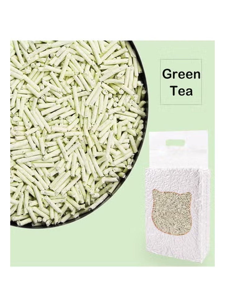 KLNAMAEAAN Pack of 2 Tofu Cat Litter Biodegradable Deodorizer Absorbent Fragrance Soft Natural Been 4.4KG (Green Tea Flavour) - Image 2