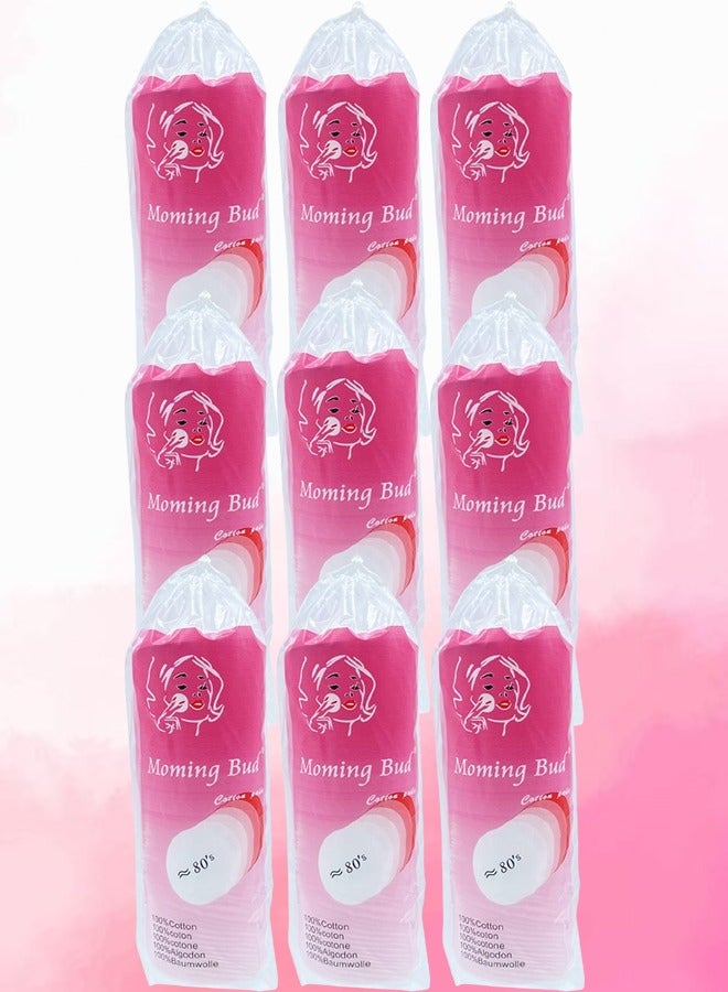 Bud 9 Packages Moming Bud Cotton Pad 80 Pieces - Image 1